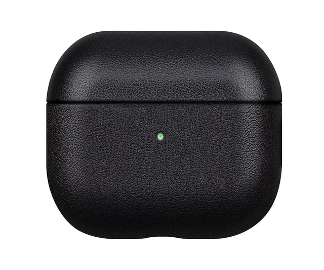 Alt view image 8 of 10 - LOPIE Leather Case Compatible with AirPods 3 (Released in 2021), Handmade Case Fully-Wrapped with Full-Grain Leather, Protective Hard Cover for Gen 3 AirPods (Not for AirPod Pro 3rd Generation), Black