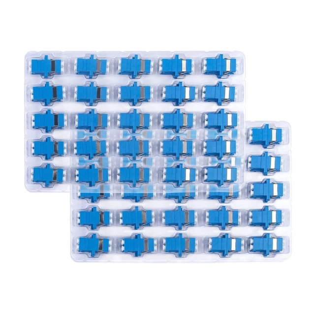 Alt view image 6 of 10 - Duogalia 100 Pack LC/UPC Duplex Singlemode Fiber Optic Coupler - LC Duplex Singlemode Fiber Optic Cable Connector Adapter