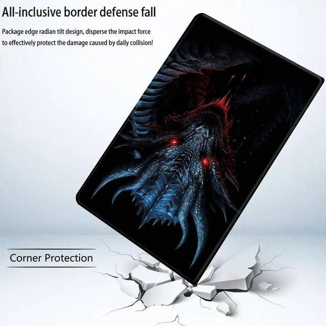 Alt view image 8 of 10 - Bxgolkgd Tablet Case for iPad Pro 13 Inch, iPad 7th Generation 2024,Shockproof Stand Cover with Heat Dissipation,Auto Wake/Sleep Function,Dragon
