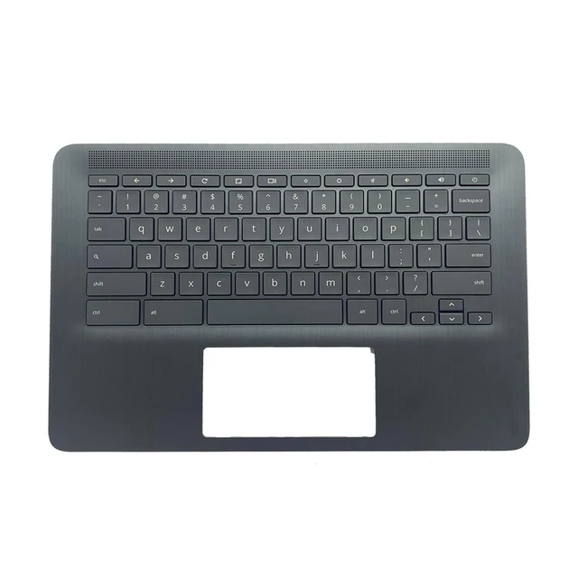 Alt view image 7 of 10 - Lyinsen Replacement for HP Chromebook 14 G6 Laptop Upper Case Palmrest Backlit Keyboard Assembly Part 14" L90460-001 Top Cover Black