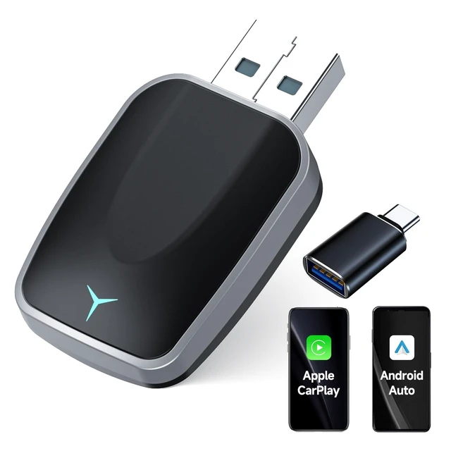 Alt view image 6 of 10 - NaviCam Wireless CarPlay Adapter for iPhone Plug-and-Play Wired to Wireless Dongle, USB-C Included, Zero-Lag Connection