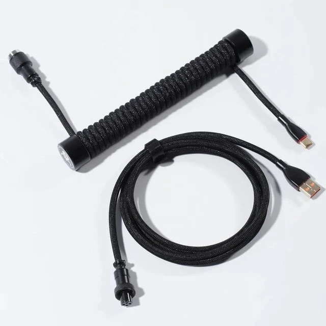 Alt view image 6 of 10 - GravaStar Coiled Aviator USB Cable, Suitable Mechanical Keyboard - Black
