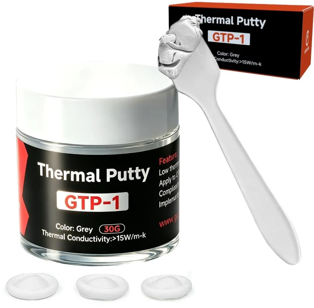 Alt view image 6 of 10 - GSCOLER Thermal Putty Advance - 30 Gram - >15W/mK High Performance Replacement for Thermal Paste and Thermal Pads, Non-Conductive Gap Filler for Server, GPU VRAM, VGA Units, IC Chip & Heatsink