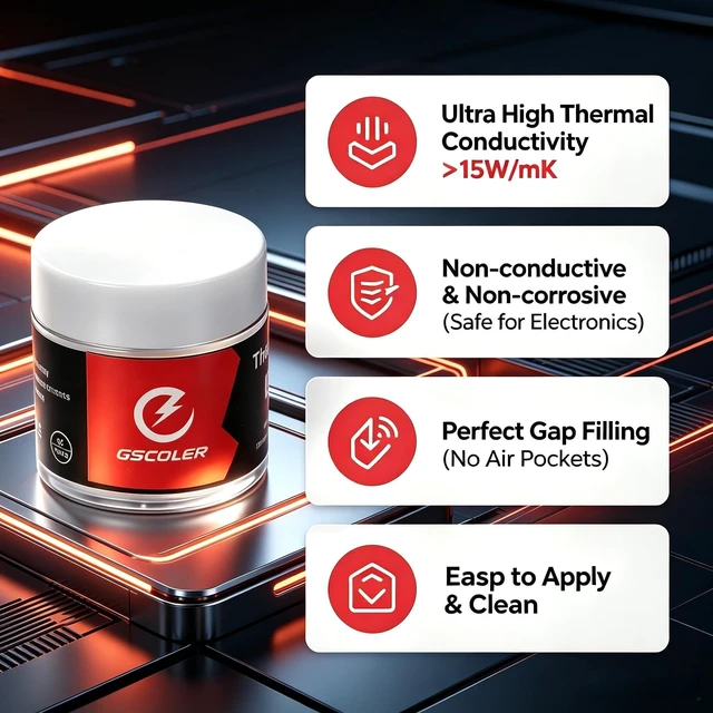Alt view image 8 of 10 - GSCOLER Thermal Putty Advance - 30 Gram - >15W/mK High Performance Replacement for Thermal Paste and Thermal Pads, Non-Conductive Gap Filler for Server, GPU VRAM, VGA Units, IC Chip & Heatsink