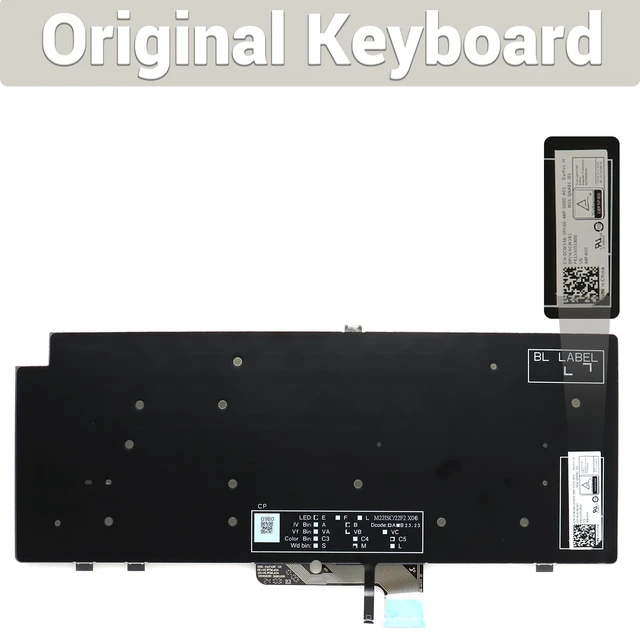 Alt view image 7 of 10 - LeFix Backlit Keyboard Replacement for Dell Latitude 7340 7350 7440 7450 7640 7650 Notebook PC,AI Icon Printed,Without Keyboard Trim