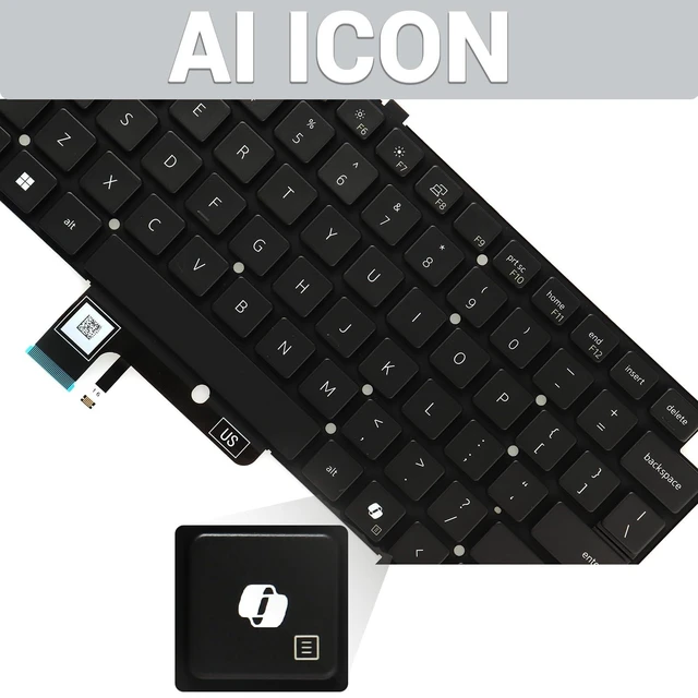 Alt view image 8 of 10 - LeFix Backlit Keyboard Replacement for Dell Latitude 7340 7350 7440 7450 7640 7650 Notebook PC,AI Icon Printed,Without Keyboard Trim