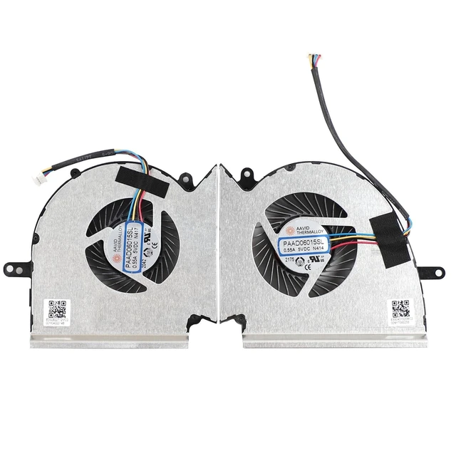 Alt view image 6 of 10 - New CPU+GPU Cooling Fan for MSI GE75 Raider GP75 GL75 WE75 MS-17E7 MS-17E5 MS-17E4 MS-17E2 Series PABDD06015SL N414 PAADD06015SL N417 DC5V 0.55A Fan