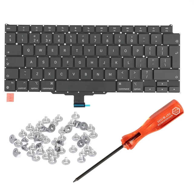 Alt view image 6 of 10 - HAWSON UK A2337 Keyboard Replacement for MacBook Air Retina 13" M1 A2337 Late 2020 Year UK Layout with Keyboard Screws and Screwdriver