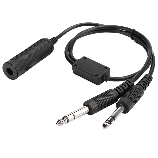 Alt view image 6 of 10 - Helicopter Headset Adapter Headphone Splitter Helicopter to General Aviation Headset Adapter Cable