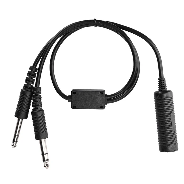 Alt view image 7 of 10 - Helicopter Headset Adapter Headphone Splitter Helicopter to General Aviation Headset Adapter Cable