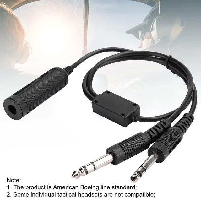 Alt view image 8 of 10 - Helicopter Headset Adapter Headphone Splitter Helicopter to General Aviation Headset Adapter Cable