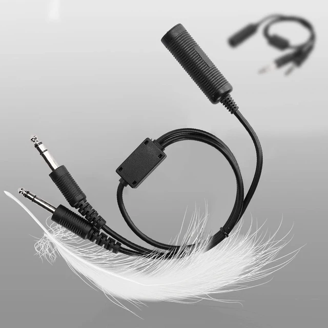 Alt view image 9 of 10 - Helicopter Headset Adapter Headphone Splitter Helicopter to General Aviation Headset Adapter Cable