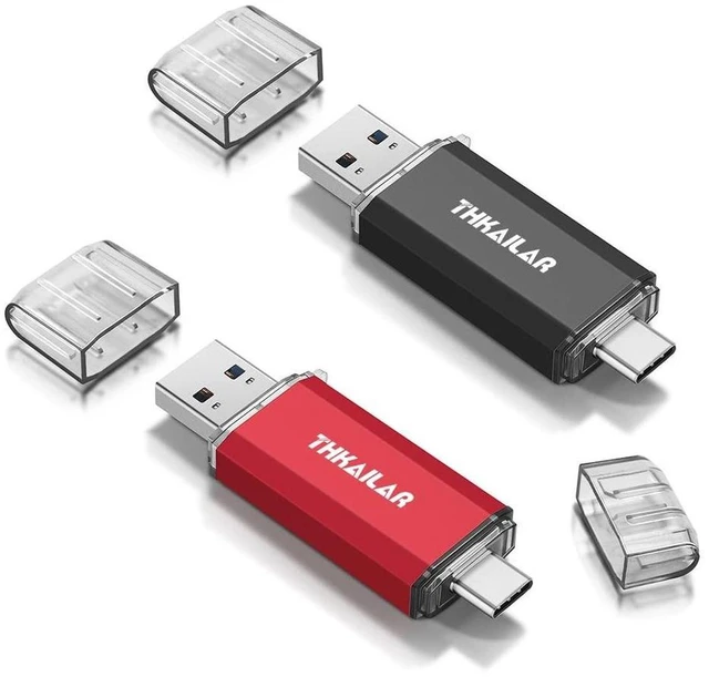 Alt view image 6 of 10 - Thkailar USB C Flash Drive 128GB 2 Pack USB Flash Drive with Type C and Type A 3.1 Port USB C Thumb Drive Compatible with Android Phone PC Mac Pro-Transfer Data(Red)