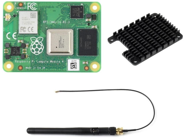 Alt view image 6 of 10 - waveshare Pi Compute Module 4 Comes with an Official Raspberry Pi CM4101000 (with Wireless, 1GB RAM, Lite Version), an Antenna Kit and a HEATSINK. (3 Items)