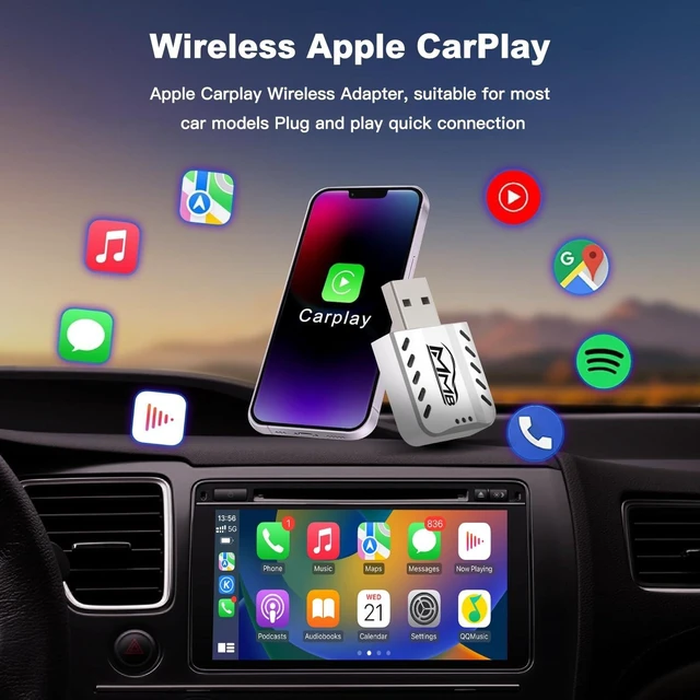 Alt view image 7 of 10 - MMB CarPlay Wireless Adapter, 2025 Upgrade CarPlay Dongle Converts Wired to Wireless for iPhone, USB C/A Plug and Play CarPlay Adapter Compatible with iPhone iOS 10+ and Cars with CarPla