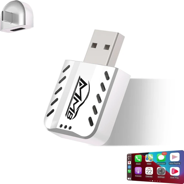 Alt view image 6 of 10 - MMB CarPlay Wireless Adapter, 2025 Upgrade CarPlay Dongle Converts Wired to Wireless for iPhone, USB C/A Plug and Play CarPlay Adapter Compatible with iPhone iOS 10+ and Cars with CarPla