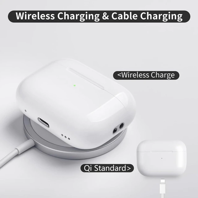 Alt view image 8 of 10 - Airpod Charging Case Compatible for Airpods Pro 1&2 Generation - Wireless Charger Case Replacement with Bluetooth Pairing Sync Button, Lightning, No Earbuds - White