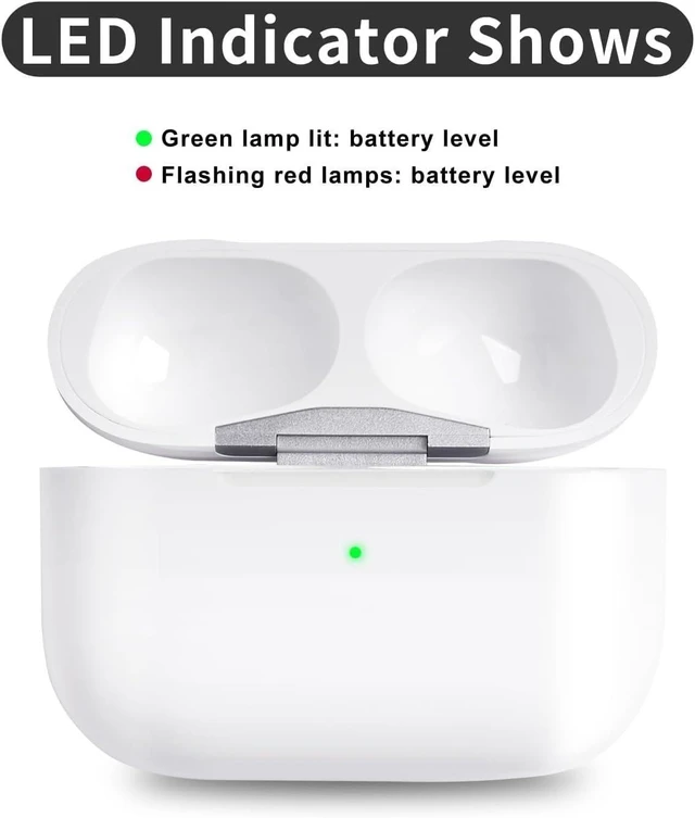 Alt view image 7 of 10 - Airpod Charging Case Compatible for Airpods Pro 1&2 Generation - Wireless Charger Case Replacement with Bluetooth Pairing Sync Button, Lightning, No Earbuds - White