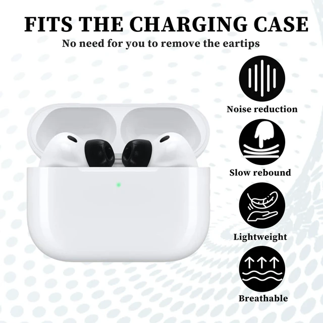 Alt view image 9 of 10 - Adhiper Memory Foam Ear Tips and Ear Hooks for AirPods Pro 3 Earbuds 2025,for Airpods Pro3 nti-Slip Earhook,Replacement Earbud Ear Tips Accessories(Black)