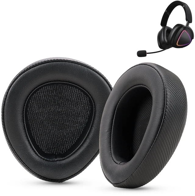 Alt view image 6 of 10 - Ear Cushion Pads Compatible with ASUS ROG Delta II Wireless Gaming Headset, Water-Proof Replacement Earpads with Memory Foam (Protein Leather-Black)