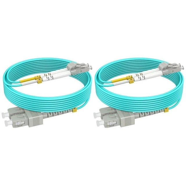 Alt view image 6 of 10 - OM4 SC LC Fiber Patch Cables 15ft/5m-2 Pack, MMF Multimode, Options 1m~20m, Singlemode Fiber Optic Cable Duplex, 50/125m 40G/100G LSZH,