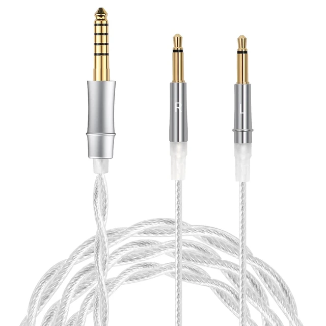 Alt view image 6 of 10 - FAAEAL Monitor Headphone Cable,Dual 3.5mm Over-Ear Silver Plated AUX Cord Compatible with Hifiman HE560 HE4XX Meze 99 Classics MEZE 109 Pro Headset for Musicians Audiophiles 4.4mm