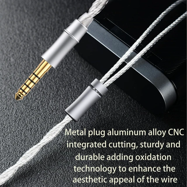 Alt view image 8 of 10 - FAAEAL Monitor Headphone Cable,Dual 3.5mm Over-Ear Silver Plated AUX Cord Compatible with Hifiman HE560 HE4XX Meze 99 Classics MEZE 109 Pro Headset for Musicians Audiophiles 4.4mm