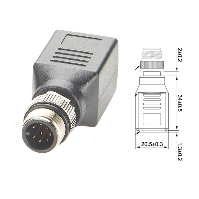 Alt view image 9 of 10 - Plinkwirekb M12 A Code 8Pin to RJ45 Cat6 Industrial Ethernet Shielded Adapter IP67 Bulkhead GigE Vision Connector for Industrial Camera (Black)