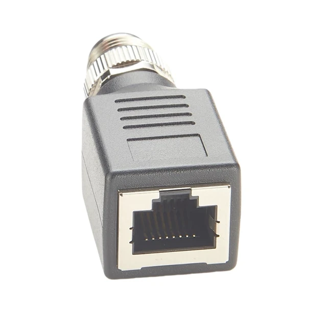 Alt view image 10 of 10 - Plinkwirekb M12 A Code 8Pin to RJ45 Cat6 Industrial Ethernet Shielded Adapter IP67 Bulkhead GigE Vision Connector for Industrial Camera (Black)