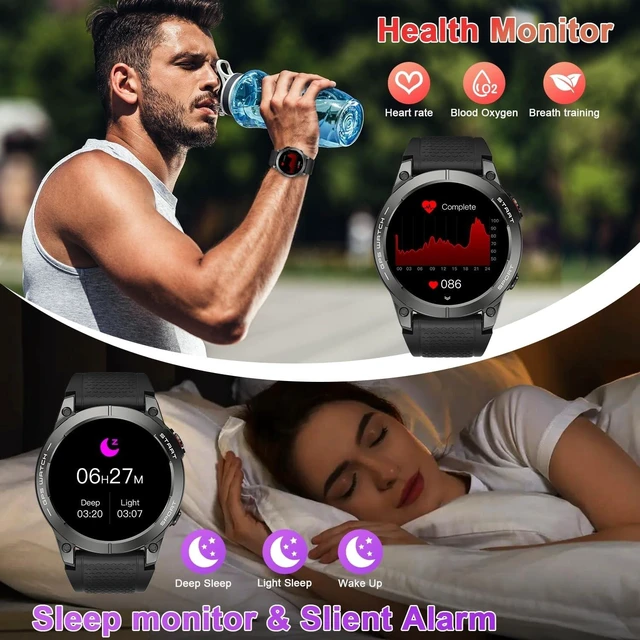 Alt view image 10 of 10 - Smart Watch for Men Fitness Tracker GPS: Military Smart Watches for Android/iPhone Gps Watch 1.43" AMOLED Make Answer Call Running Digital Mens Watches Samsung Compatible Step Tracker Heart Moni