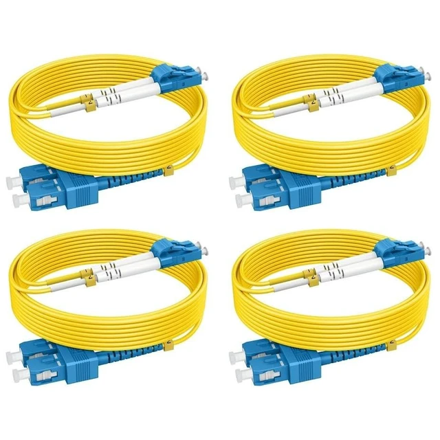 Alt view image 6 of 10 - OS2 SC to LC Single Mode Fiber Patch Cables 10ft/3m-4 Pack, Options 1m~10m, Singlemode Fiber Optic Cable 10G SMF LSZH Duplex 9/125m OD 2.0mm
