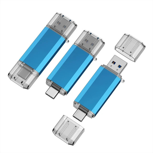 Alt view image 6 of 10 - KOOTION 32GB USB C Flash Drive 3-Pack 2 in 1 OTG USB 3.0/Type C Thumb Drive Dual Drive USB C Memory Stick for Smartphone Laptop Tablet PC, Blue