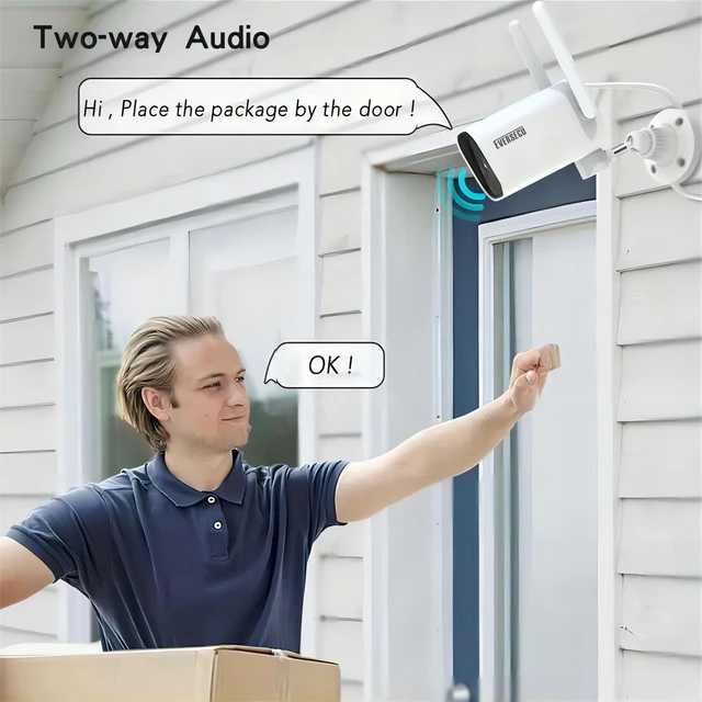 Alt view image 8 of 10 - EVERSECU 2K WiFi PTZ Bullet Camera, Outdoor/Indoor, Pan/tilt, 2-Way Audio, Night Vision, Motion Detection Auto Tracking, Waterproof, Remote Access, RTSP Stream, Compatible with Alexa