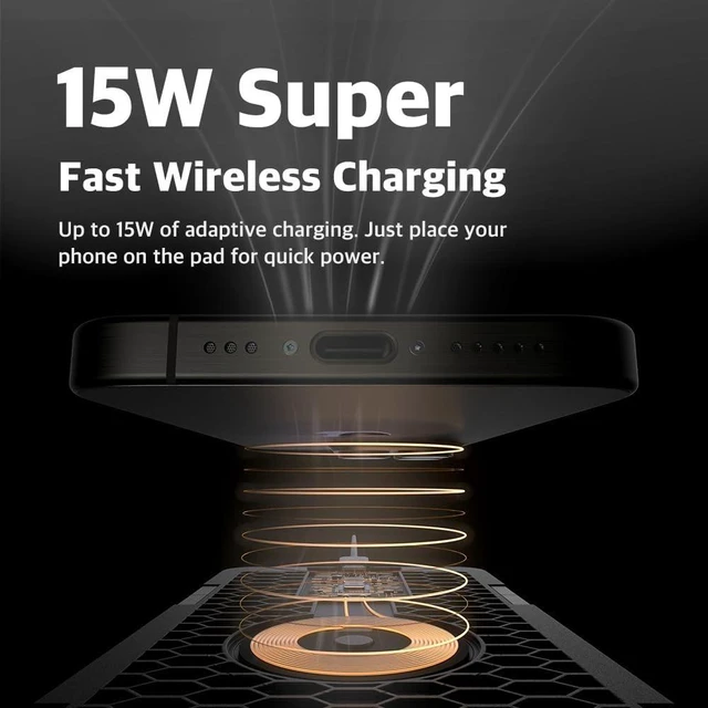 Alt view image 10 of 10 - POUT H3 Split Max 3-in-1 Wireless Charging Mouse Pad Fast Qi Charger, Mousepad Mat, and Magnetic Tray Organizer Compatible with Smartphones and Earbuds (Deep Green)