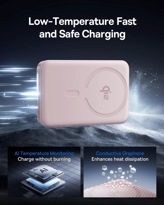 Alt view image 9 of 10 - Baseus for MagSafe Portable Charger, Qi2 Certified 15W Wireless Magnetic Power Bank 10000mAh with USB-C Cable 22.5W PD Charging, Battery Pack Compatible with iPhone 17/16/15/14/13 Pro/Pro Max Series
