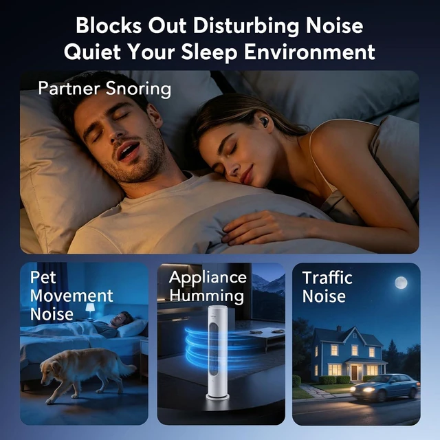 Alt view image 2 of 7 - Sleep Earbuds for Side Sleepers, Invisible Flat Tiny Hidden Sleep Earbuds | White Noise Sleep Headphones Without LED Lights, ComfortFit Wireless Earphones for Undisturbed Overnight Sleep