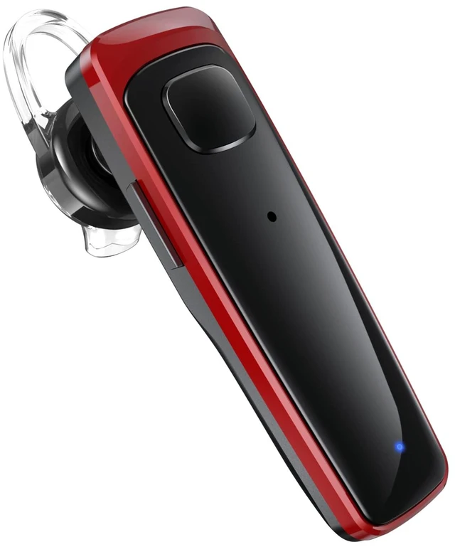 Main image of ADADPU Bluetooth Headset - V5.0 Wireless Handsfree Earpiece Built-in Dual Mic Noise Cancelling, 10 Days Standby 16Hrs HD Talktime Ultralight Ear Buds for iPhone Android Cellular Phone Laptop(Red)