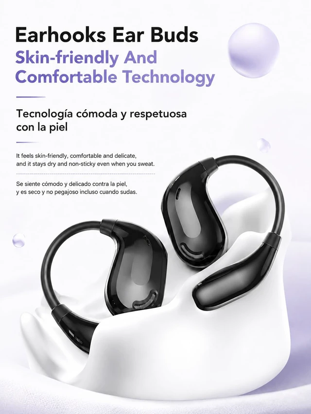Alt view image 6 of 7 - XT66PRO Open Ear Bluetooth 5.4 AI Translator Earbuds with LED Charging Case | 90H PlaytimeIPX4 Sweatproof Earhooks Comfort Fit Online 165-Language Translation No Subscription for Sports Travel Commute