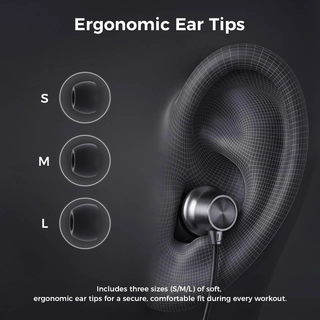 Alt view image 6 of 7 - Ergonomic Neckband Bluetooth Headphones, Wireless Earbuds for Sports | 10Hrs playtime running headphones for office, Sweatproof wireless earbuds with built-in mic, sound-isolating & magnetic tech