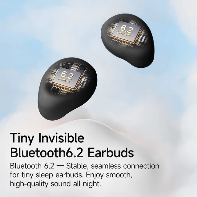 Alt view image 7 of 7 - sunvito Sleep Earbuds for Side Sleepers, Invisible Wireless Bluetooth 6.2 | Sleep Headphones, Small Hidden Earbuds with LED Display for Small Ears Sleeping Working, Hiking(Black)