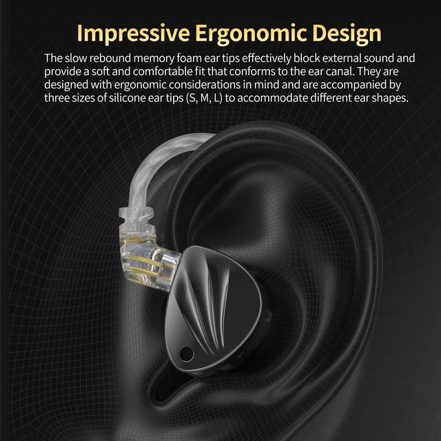 Alt view image 7 of 7 - KZ Krila 4 Levels Tunable Hybrid Earphones EarbudsKZ HiFi BA DD Heavy Bass in-Ear HeadphonesDetachable Silver Cable Headset (Black, Without mic)