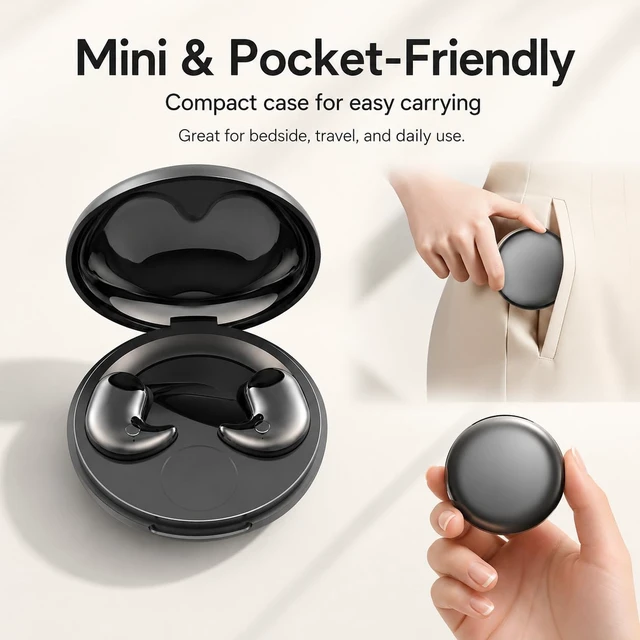 Alt view image 6 of 6 - Wireless Sleep Earbuds with V5.3, Ultra-Light In-Ear Invisible Earphone | Comfortable Sleep Headphones for Side Sleepers for Night Use