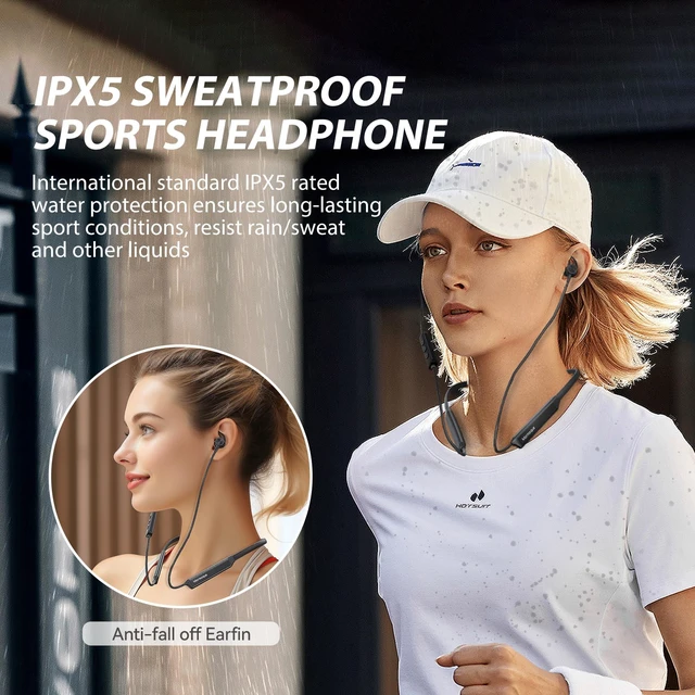 Alt view image 3 of 7 - MORMOQUE G5 Neckband Bluetooth Headphones,with Microphone Wireless Earphone,HiFi Deep Bass Earbuds,Magnetic Metal Headset,IPX5 Sweatproof 36Hrs Playtime for Sports Music Phone Call