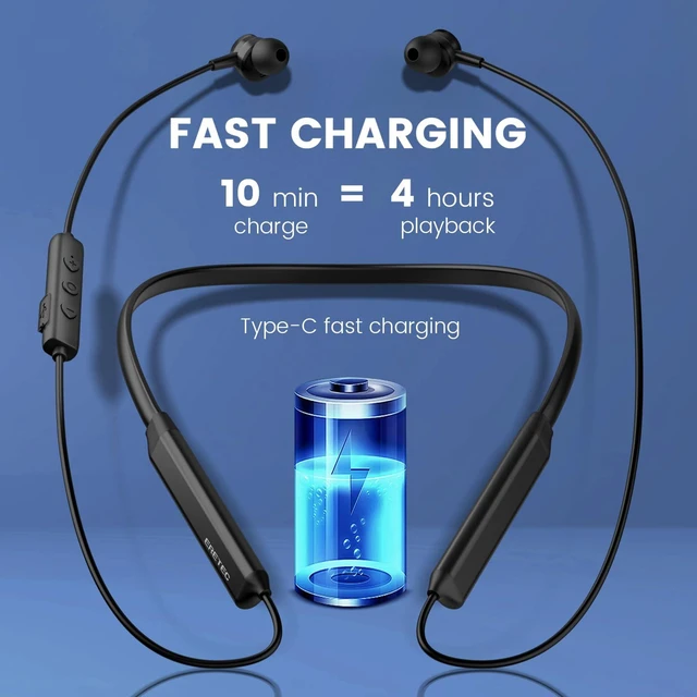 Alt view image 4 of 7 - MORMOQUE G5 Neckband Bluetooth Headphones,with Microphone Wireless Earphone,HiFi Deep Bass Earbuds,Magnetic Metal Headset,IPX5 Sweatproof 36Hrs Playtime for Sports Music Phone Call