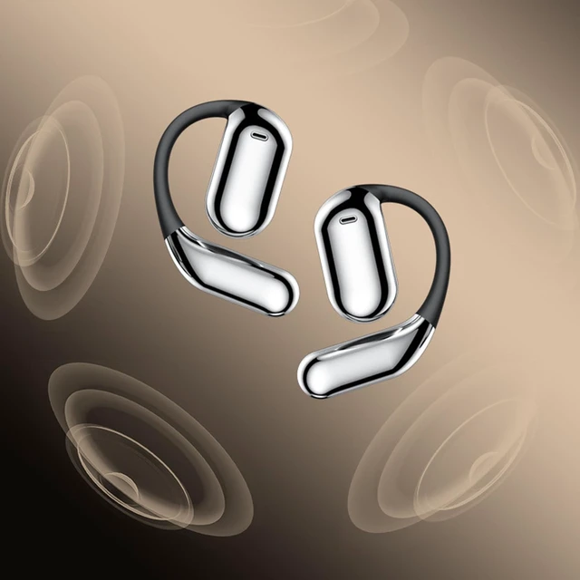 Alt view image 5 of 7 - AI Language Translator Earbuds, Innovative Touchscreen Translating Earphone Open Non in Ear Multi Language Real Time Translation for Travel Business Learning (Grey)