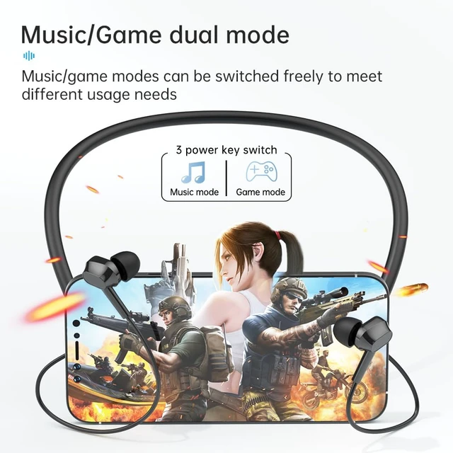 Alt view image 5 of 7 - MOCANIO in-Ear Wireless Earbuds 25 Hours Working Neckband Bluetooth 6.0 Headphones Fast Charging ENC Neckband Magnetic Ultra-Lightweight Comfort Sports Music Game Dual Mode Wireless Headphone