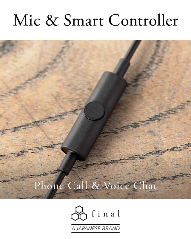 Alt view image 5 of 6 - Final E2000C in Ear Isolating Earphones with Smartphone Controls and Microphone - Black Aluminium