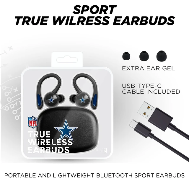 Alt view image 7 of 7 - SOAR NFL Sport True Wireless Earbuds V.5, Dallas Cowboys