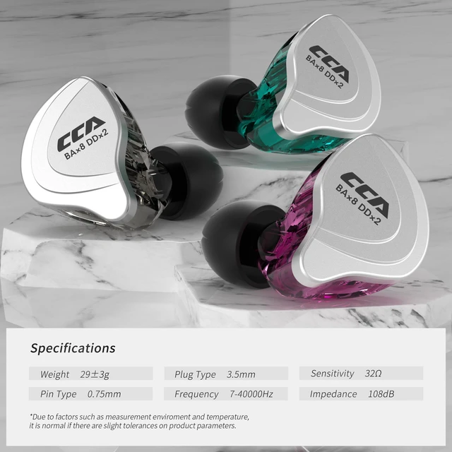 Alt view image 7 of 7 - KZ CCA C10 Earbuds with Microphone
