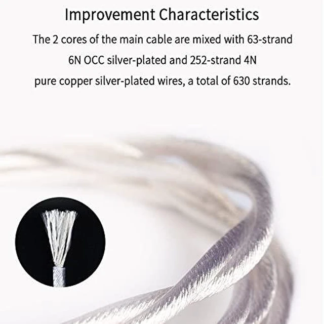 Alt view image 3 of 6 - keephifi TRI Grace-S 2Core 6N Single Crystal Cooper Silver-Plated Earphone Cables4N Pure Copper Silver-Plated Wired Headphone CablesCustomized for mid-to-high-end Earphones